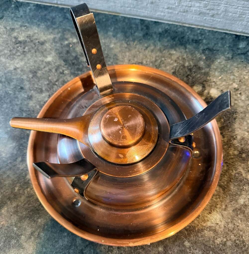 Vintage Stockli Netstal Swiss Made Copper Burner and Warming Stand